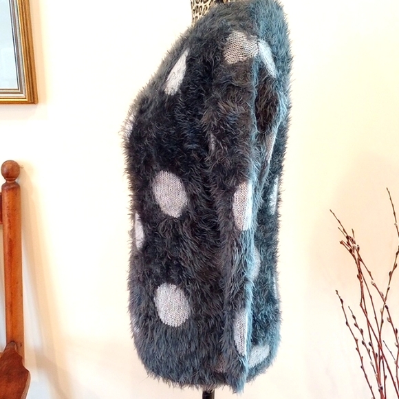 Joseph A. Ladies Eyelash Knit Polka Dot Sweater Size:XS Color:Gray NWOT - Picture 4 of 8
